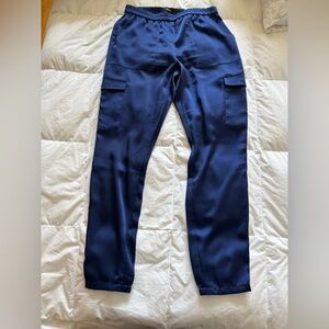 Theory Deep Blue Elastic Waist Pants
